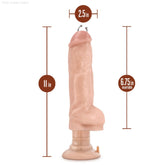Coverboy™ By Blush® | Bad Boy Next Door Realistic Beige 11-Inch Long Vibrating Dildo With Suction Cup Base-French Quarter Lingerie